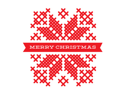 Cross-Stitch Christmas card christmas cross stitch minted red