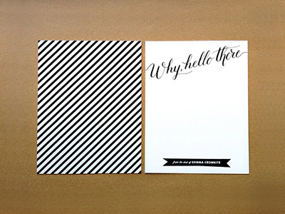 Why, hello there black minted stationery white