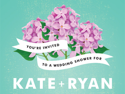 Lilac Wedding Shower Invite aqua lilac purple shower wedding