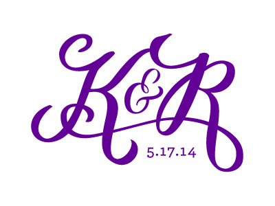 Wedding Monogram monogram purple wedding