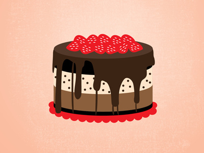 Cake Illustration for Holiday Card