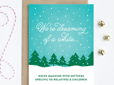 White Noise Machine card christmas detroit card co funny greeting card holiday trees white christmas