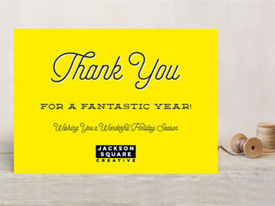 Simple Thank You business corporate grateful holiday minted new year thank you