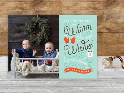 Warm Holiday Wishes card christmas holiday minted typography