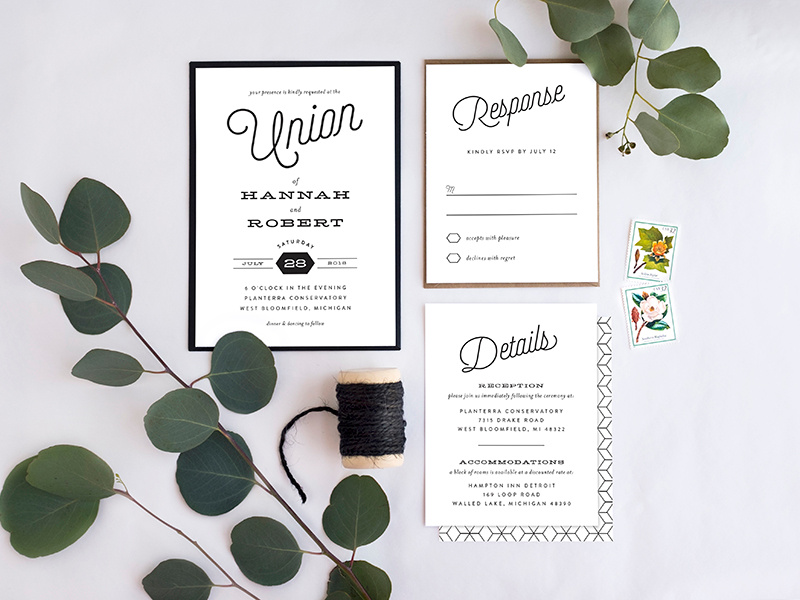 Just My Type Wedding Suite typography clean simple white black wedding collection collection wedding genna cowsert