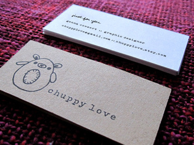 Chuppy Love Business Card business card identity logo