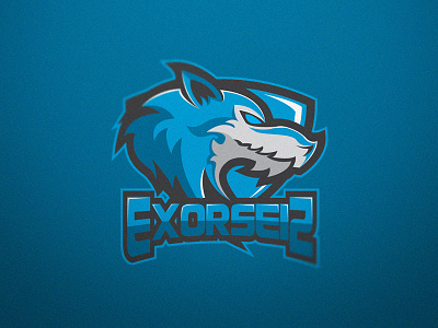 Exorseiz blue wolf esports logo exorseiz exorseiz logo mascot logo team exorseiz wolf logo wolf mascot logo