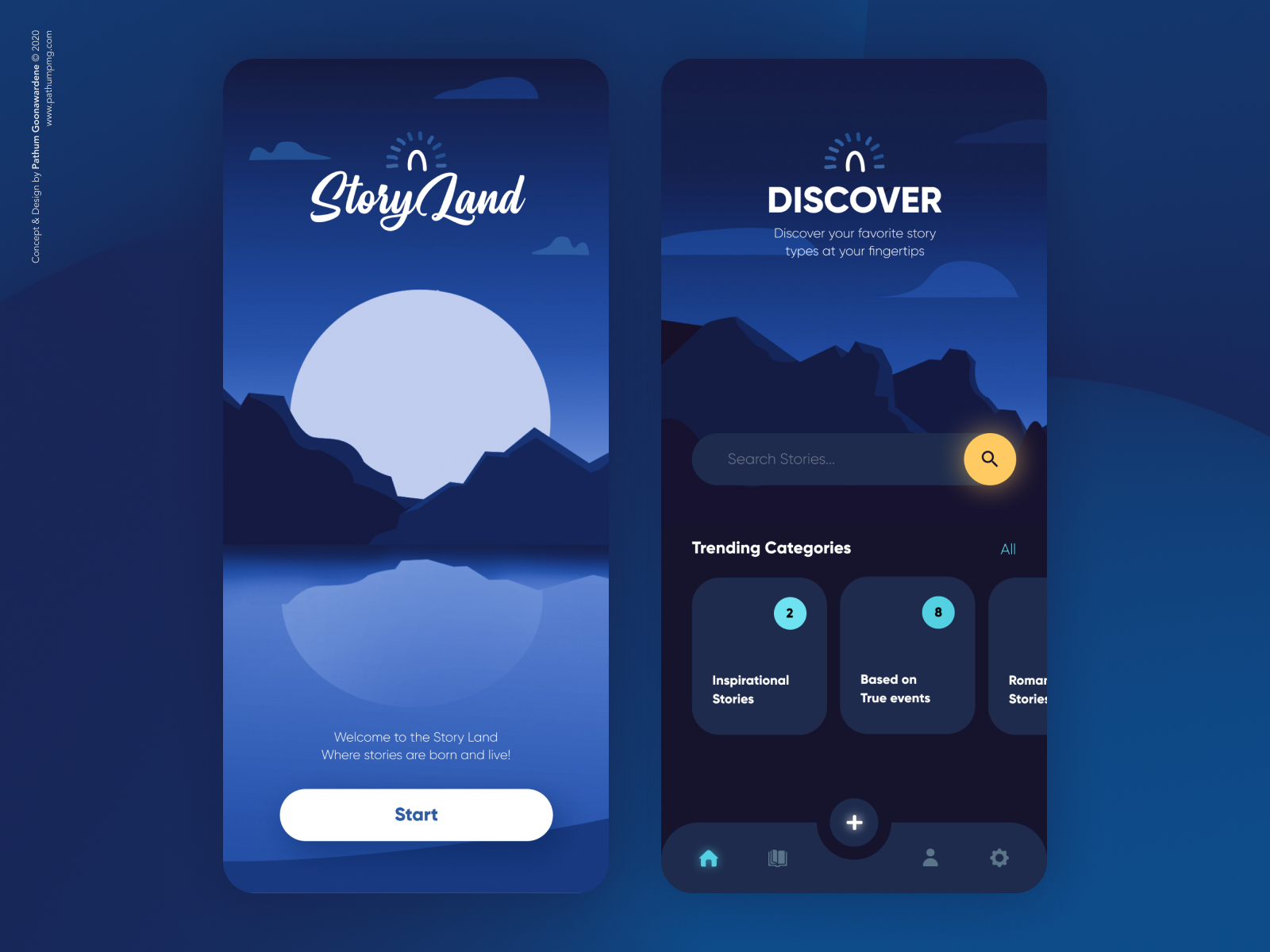 Story Land - Mobile App Design Concept.