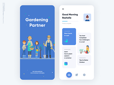 Gardening Partner Version II - Mobile App Concept Design app design blue illustration mobile app mobile app design mobile design mobile ui ui uiux ux