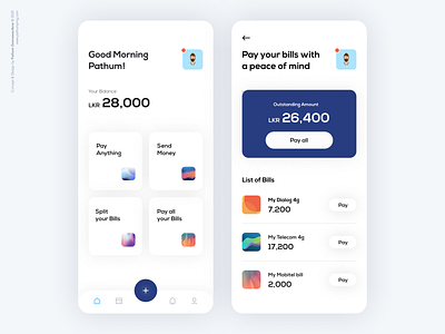 Digital Wallet - Mobile App Design Concept - Ver II design illustraion mobile app mobile app design mobile application mobile design mobile ui uiux