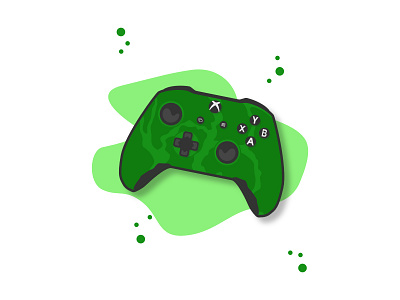 Xbox Controller affinity affinitydesigner camo camouflage clean controller designer digital flat gaming green illustration play shade simple vector xbox