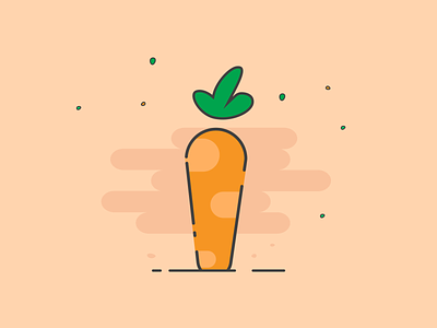 Simple Carrot affinitydesigner carrot clean design green icon illustration leaf leafy minimal minimalist orange vector