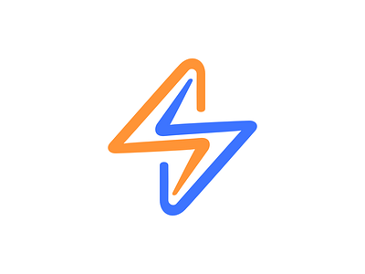 Bolt Abstract abstract abstract logo abstraction blue bolt bolt logo concept connect electric energy icon idea interlaced interlock lightning logo minimal orange sync wave