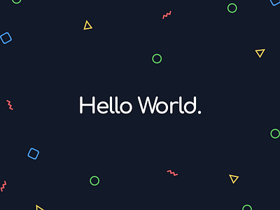 Hello World brand branding clean dark graphic design helpful identity illustration light modern playful shapes theme