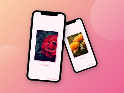 Valentine Slider app card clean ecard emotion flower love minimal mobile picture romantic share slider theme ui ux valentine