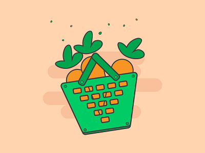 Shopping Basket basket branding carrot carrots clean concept eating food graphic healthy icon illustration illustrator minimal minimalist shopping shopping basket vector