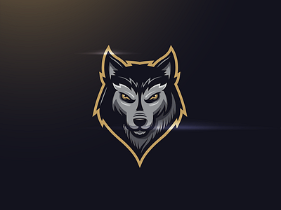 Wolf Mascot Sportlogo . animal brand design esport gold logo mascot sport team usa wolf