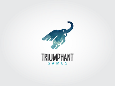 Triumphant Games . animal character design elephant games icon logo mascot minimal