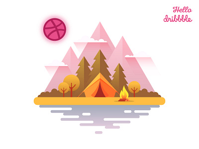 Hello Dribbble dribbble dribbble family dribbble logo fire first shot hello dribbble welcome dribbble