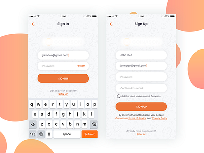 Login Signup android app developing application design ios ios11 login screen signup screen ui design uiux