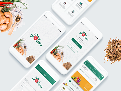 Grocery App android app application design grocery grocery app ios login material design sign up splash screen ui ux design