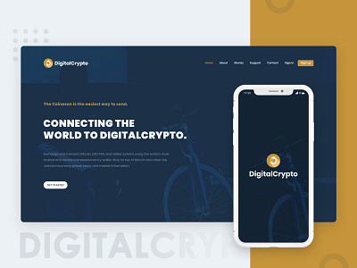 Digitalcrypto - Web Landing Page android app development app development crypto exchange cryptocurrency design illustration landing landing page mobile app development company template ui uidesign uiux web web development company