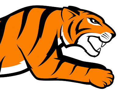 Tiger black illustration logo orange tiger