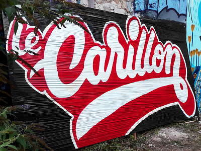 Le Carillon calligraphy design graffiti handwriting letters logo mural paint typography