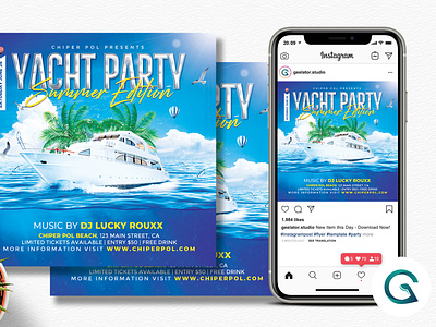 Yacht Party Flyer Template cruise ship square flyer yacht yacht flyer