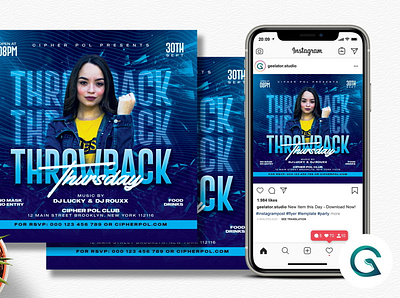 Night Club Party Flyer Template square flyer