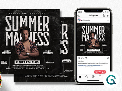 Summer Madness Flyer Template dj flyer