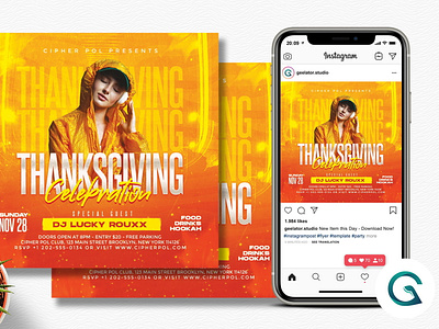 Thanksgiving Party Flyer Template