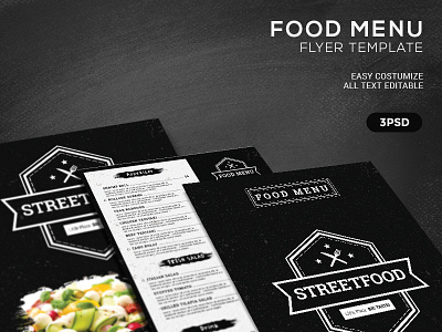 Food Menu Flyer Template cafe menu food menu grunge menu menu menu design menumenu print menu restaurant menu retro street food menu templateelegant vintage menu