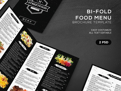 BiFold Food Menu Brochure Template cafe menu coffe shop menu delicious menu fast food menu food menu grunge menu menu menu design menu template restaurant menu retro menu vintage menu