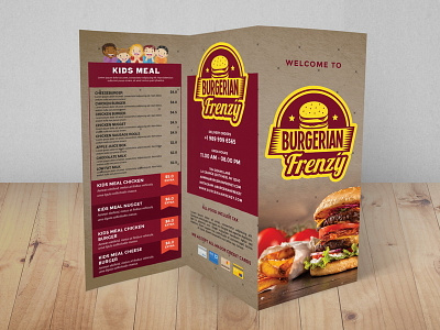Trifold Fast Food Brochure Menu