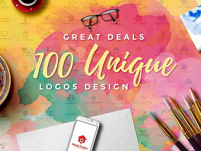 100 UNIQUE LOGOS DESIGN big bundle brand identity branding bundle logo bundle logo design logo pack logo template unique logo