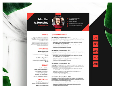 Modern Resume & Cover Letter Template a4 cover letter a4 cv cover cover letter curriculum vitae cv design fresh graduate cv illustrator job letterhead modern cv modern resume ms word print template psd resume worker