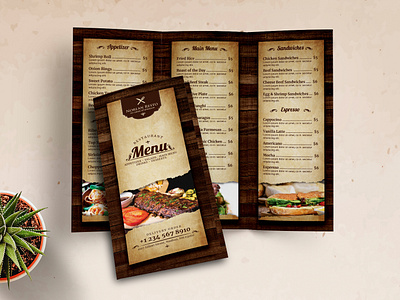 Vintage Restaurant Trifold Menu