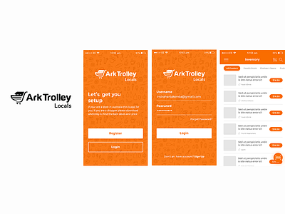 Ark Trolley Apps graphicdesign orange uiuxdesign