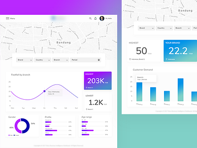 Dashboard Traffic branch brand category country dashboard gradient maps traffic ui ux