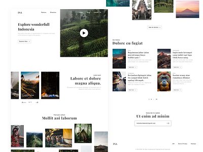 INA - Landing page adventure clean elegant explore indonesia landingpage nature simple ui uiux ux