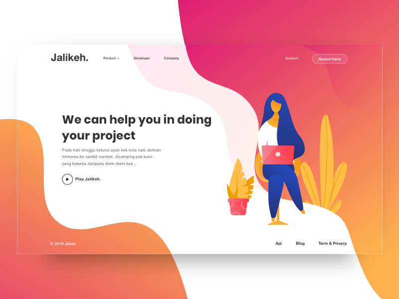 #Exploration Jalikeh. header section 2k18 clean fullcolor illustration popular trending ui uidesign