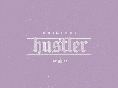 shirt design :: original hustler apparel blackletter design ink merch purple shirt typography