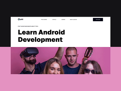 Quni by Qusion android animation homepage landing learning quni qusion ui web website