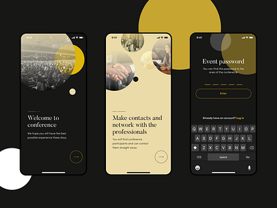 Event App Onboarding app conference event intro login onboarding onboarding ui password splash ui walkthrough