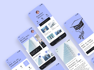 Schooler app app app design app ui detail find homepage interaction onboarding profile ui uiux university