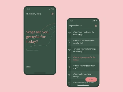 Q365: Daily Journaling app calendar daily diary homepage journal mobile app q365