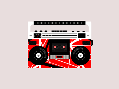 Van Halen Cassette Player design graphic design illustration music vector