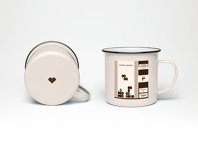 Coffee Tetris Mug branding coffee coffeemugdesign graphic design illustration pixelart