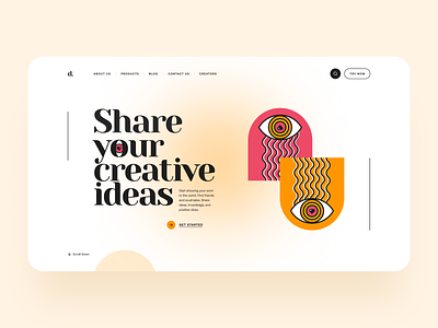 Creative Blog Landing Page branding concept design graphic design illustration landing page ui ux